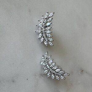 Elegant Silver Crystal Earrings